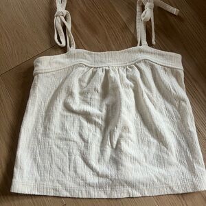 Madewell Ivory Cami Tie-Sleeve Tank Top